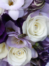 purple lisianthus of bridesmaids bouquets